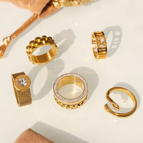 Anillo Elos Zirconia Bañado en Oro 18K