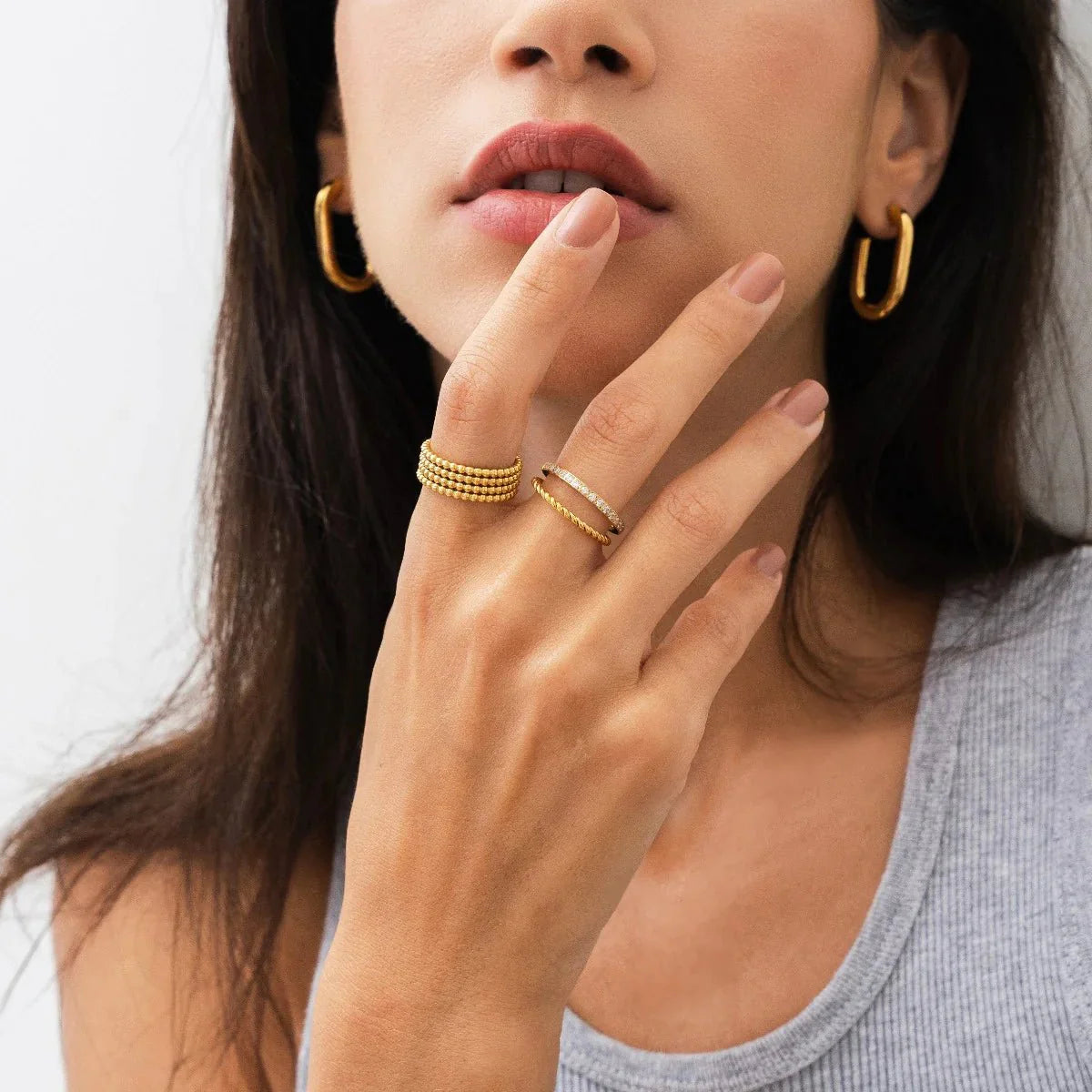 Anillo Esferas Icônica Bañado en Oro 18K