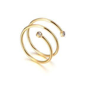 Anillo Espiral Fine Bañado en Oro 18K