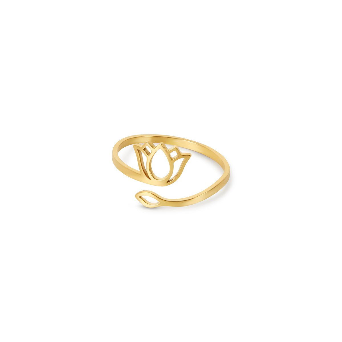 Anillo Flor de Lótus Bañado en Oro 18K