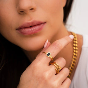 Anillo Fusion Bañado en Oro 18k