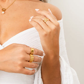 Anillo Groove Bañado en Oro 18k