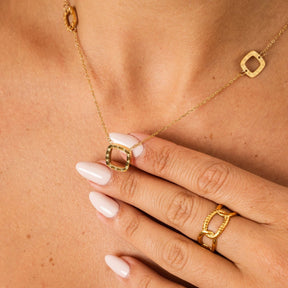 Anillo Link Ajustable Bañado en Oro 18k