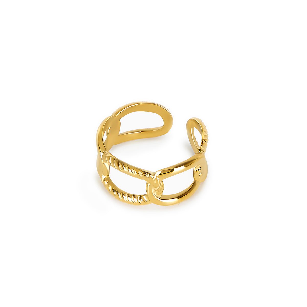 Anillo Link Ajustable Bañado en Oro 18k