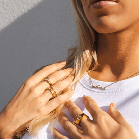 Anillo Numeral Romanos Bañado en Oro 18K