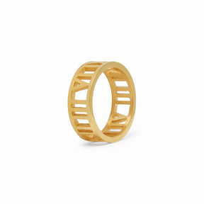 Anillo Numeral Romanos Bañado en Oro 18K