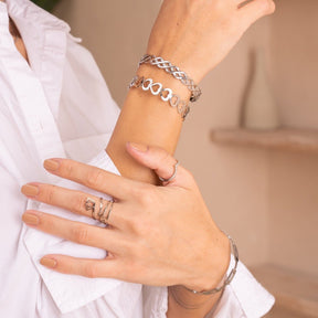 Anillo Olho Grego Ajustable - Plata