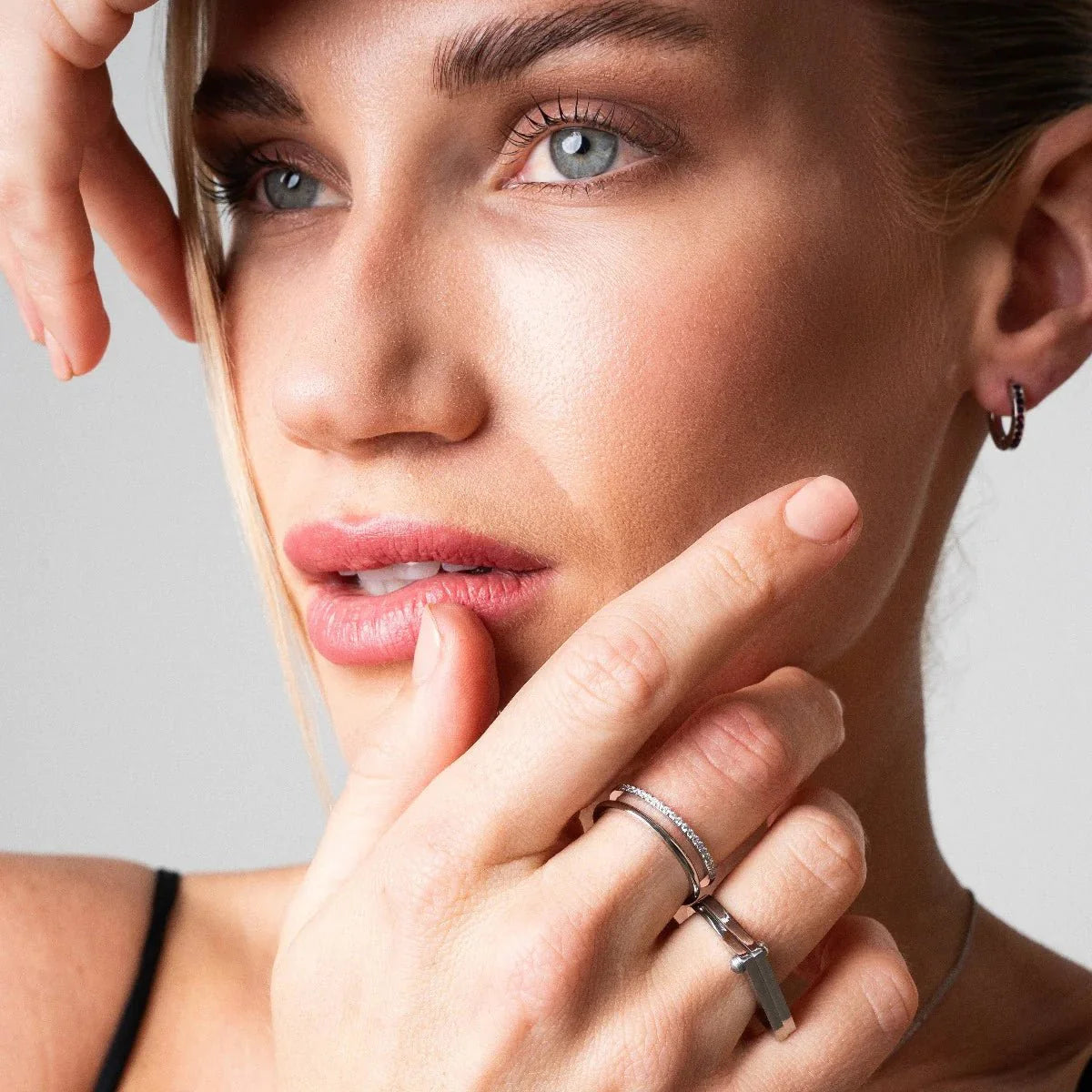 Anillo Parafuso Plano - Plata