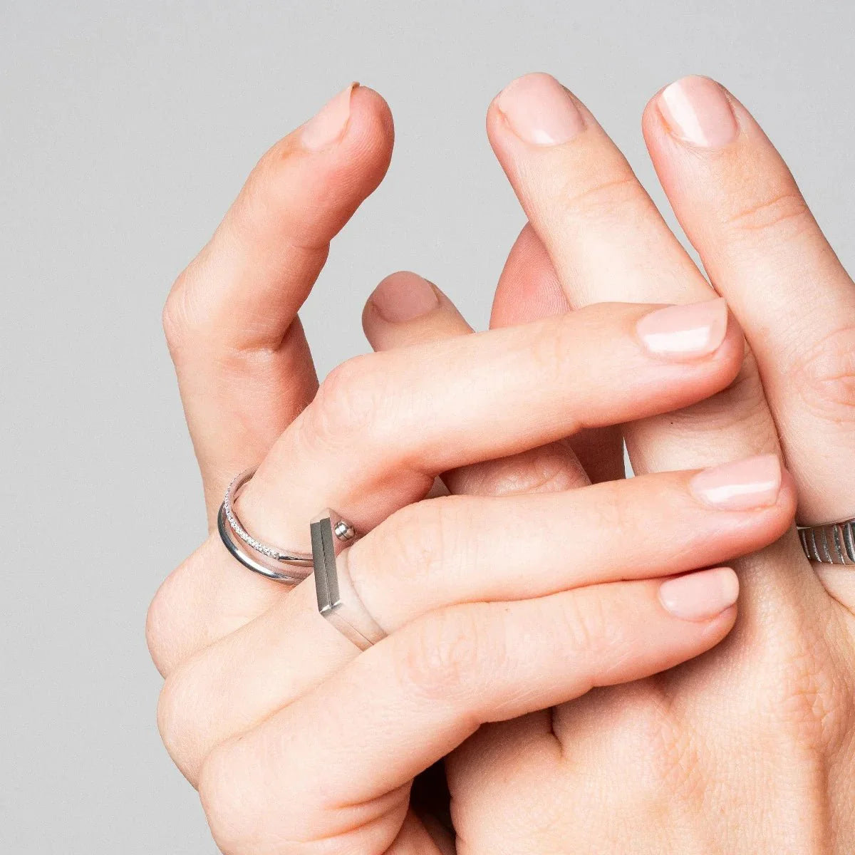 Anillo Parafuso Plano - Plata