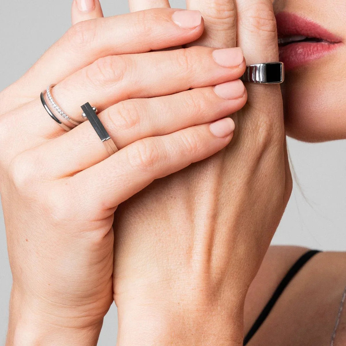 Anillo Parafuso Plano - Plata