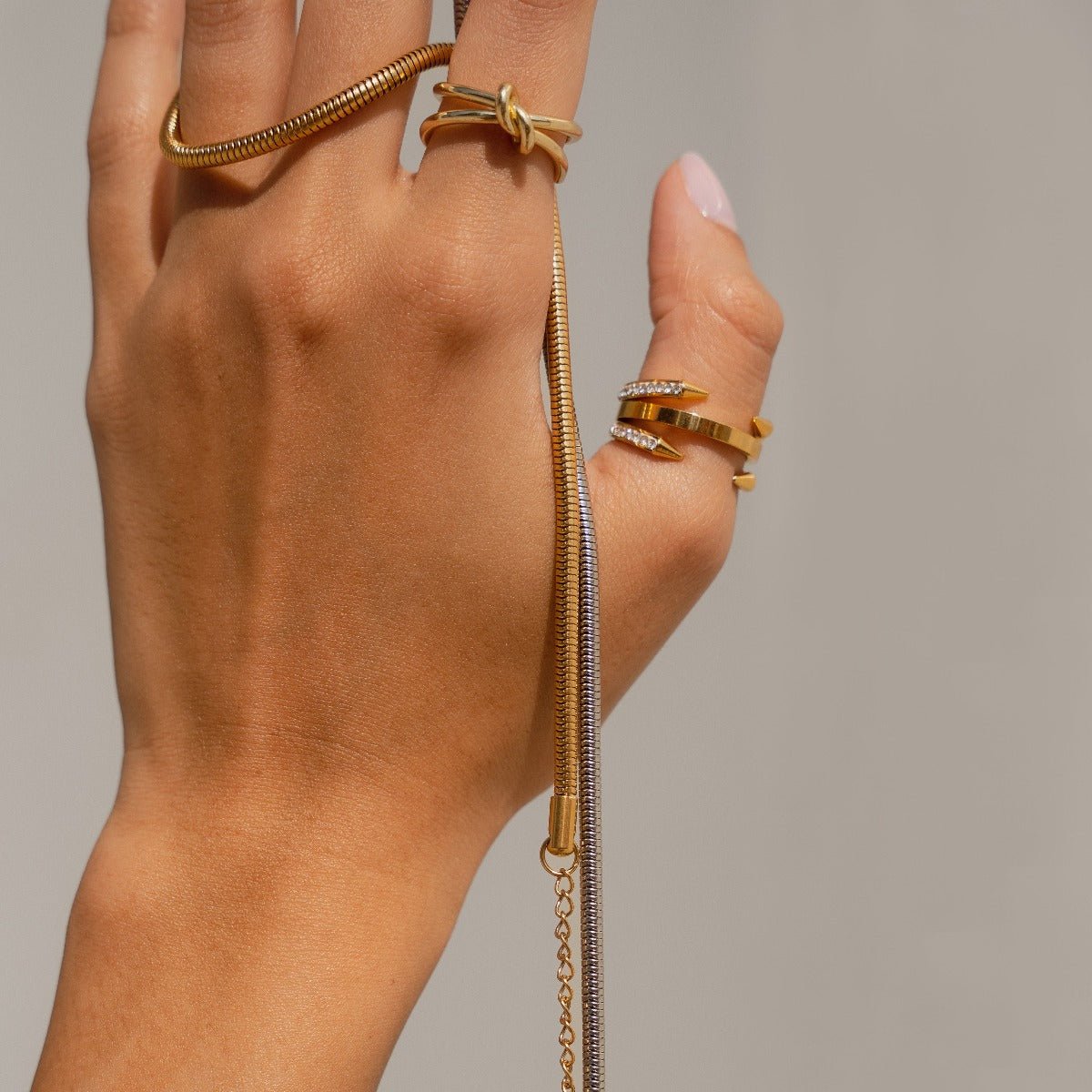 Anillo Prego Pontas Bañado en Oro 18K