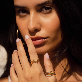 Anillo Prego Pontas Bañado en Oro 18K