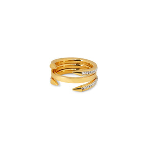 Anillo Prego Pontas Bañado en Oro 18K