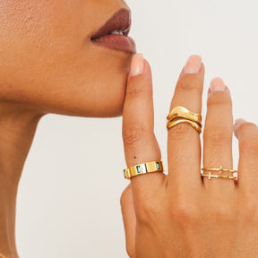 Anillo Prestige Cúbica Bañado en Oro 18K