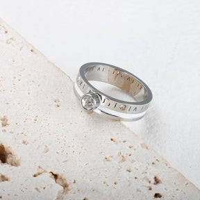 Anillo Rainha Piedra Cristal - Plata