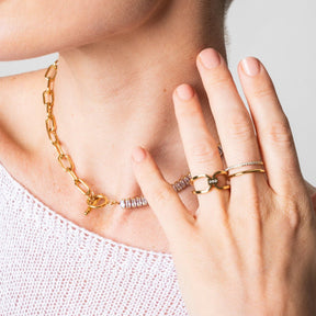 Anillo Vienne Duplo Bañado en Oro 18k