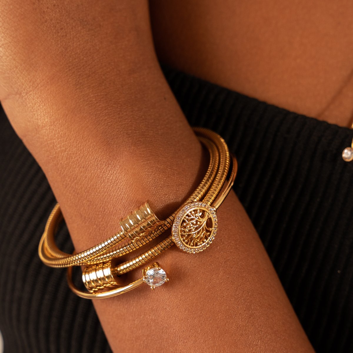 Brazalete Árbol da Vida Bañado en Oro 18K