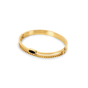Brazalete Capas Ônix Bañado en Oro 18k