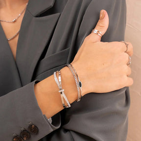 Brazalete Capas Ónix - Plata
