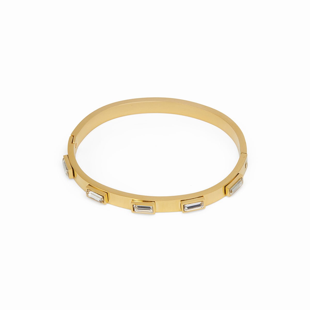 Brazalete Cristais Navete Bañado en Oro 18K