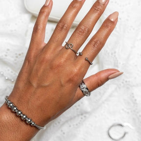 Brazalete Anti-stress Ajustable Esferas - Plata