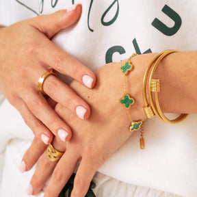 Brazalete Espiral Tríplice Bañada en Oro 18K