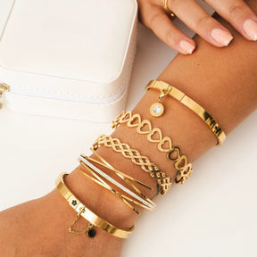 Brazalete Florence Zirconia Bañada en Oro 18K