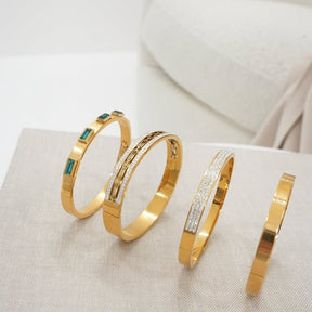 Brazalete Ivy Piedra Cristais Bañado en Oro 18k