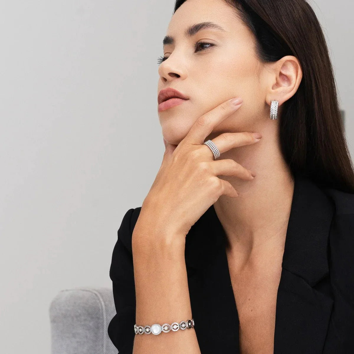 Brazalete Olivia Piedra Zirconia - Plata