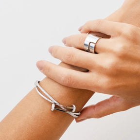 Brazalete Prego Zirconia - Plata