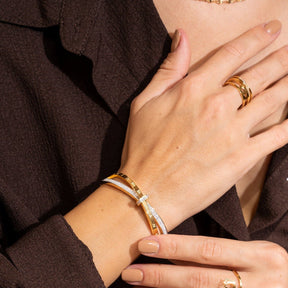 Brazalete Romano Zirconia Bañado en Oro 18K