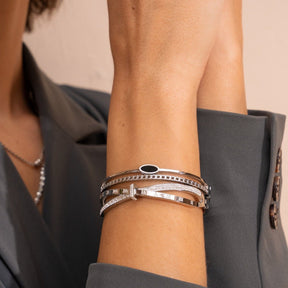 Brazalete Romano Zirconia - Plata