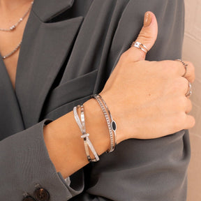 Brazalete Romano Zirconia - Plata