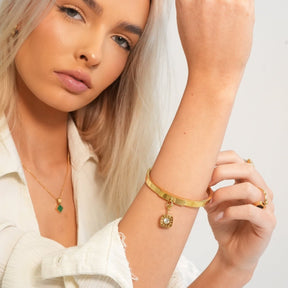 Brazalete Square Charm Bañado en Oro 18k