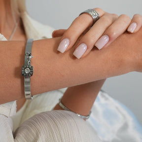 Brazalete Square Charm - Plata