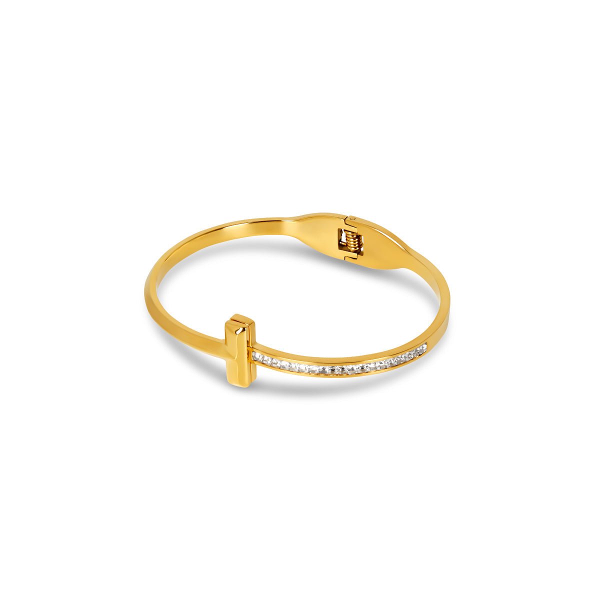 Brazalete T-Bar Elegance Bañado en Oro 18k