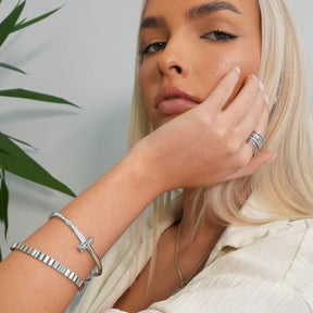 Brazalete T-Bar Elegance - Plata