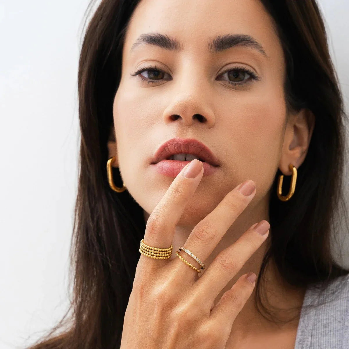 Aro Argola Piper Bañado en Oro 18k