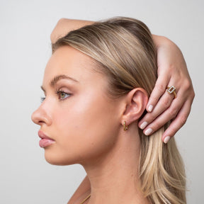 Aro Argola Quadrado Bañado en Oro 18k