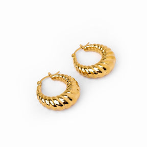 Aro de Argola Croissant Bañado en Oro 18K