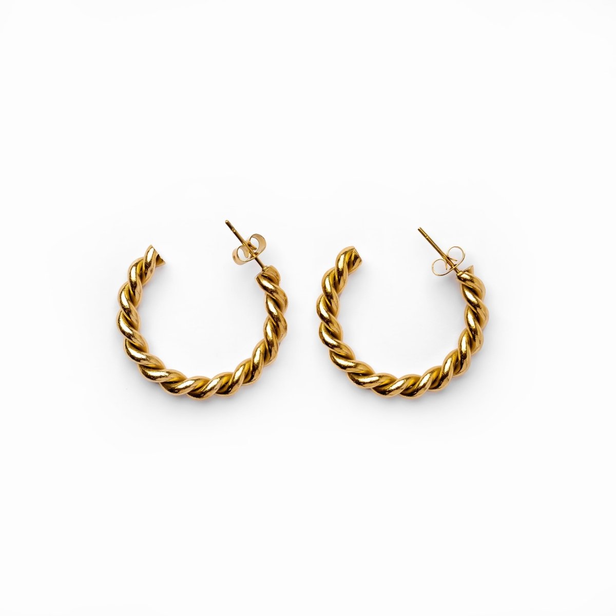 Aro de Argola Twist Bañado en Oro 18K