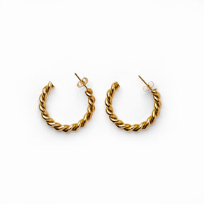 Aro de Argola Twist Bañado en Oro 18K