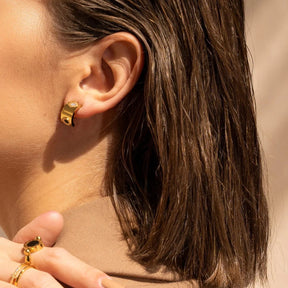 Aro Giratório Numeral Romanos Bañado en Oro 18K