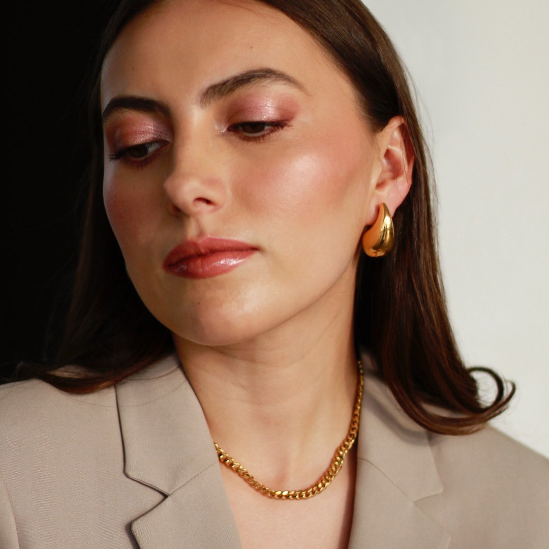 Aro Gota Hailey Bañado en Oro 18k