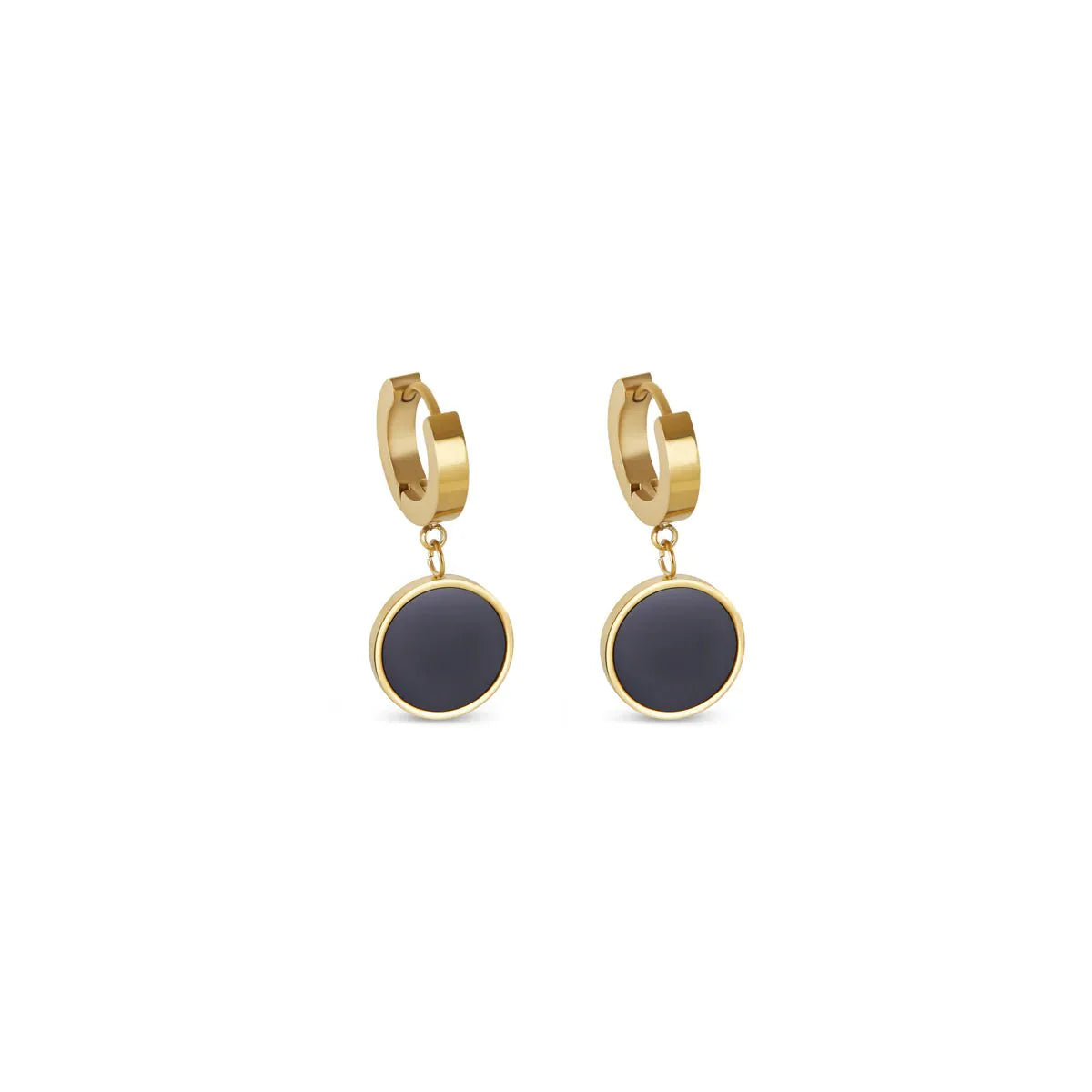 Aro Colgante Noir Bañado en Oro 18k