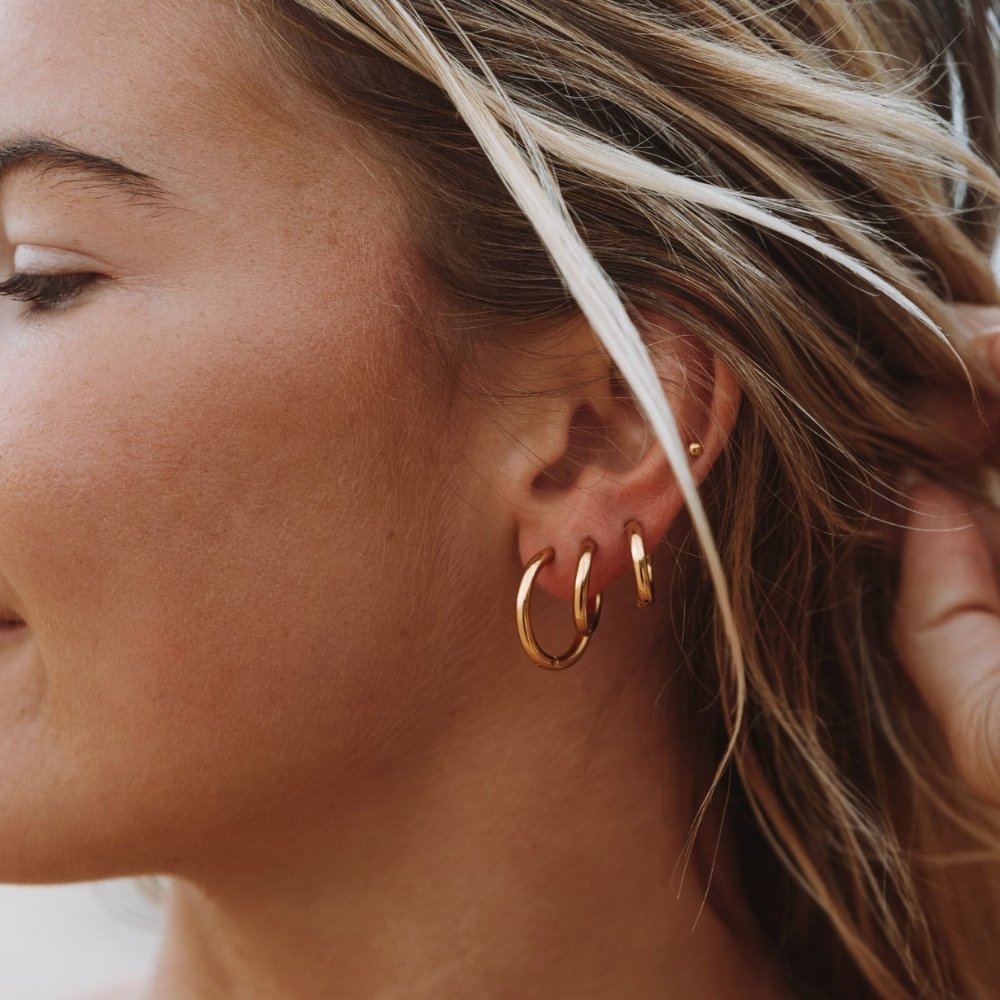 Aro Trío de Argolas Bañado en Oro 18K