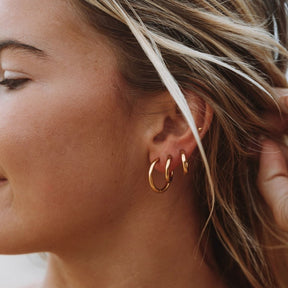 Aro Trío de Argolas Bañado en Oro 18K