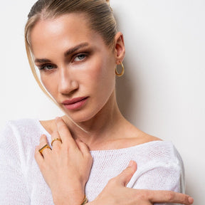 Aros de Argola Madison Bañado en Oro 18k