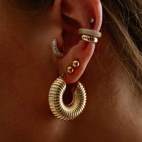 Aros de Argolas Bold Ziza Bañado en Oro 18k