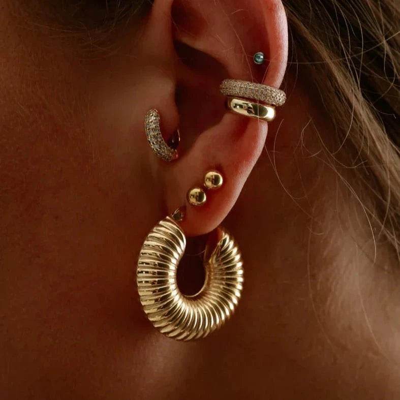 Aros de Argolas Bold Ziza Bañado en Oro 18k